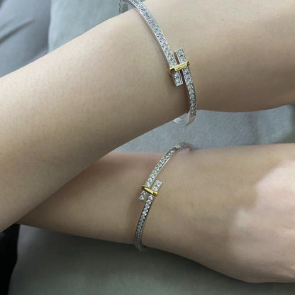 [Lioran]EDGE DIAMOND GOLD SILVER BRACELET