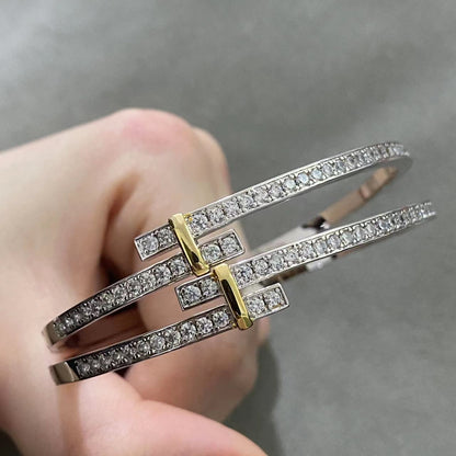 [Lioran]EDGE DIAMOND GOLD SILVER BRACELET