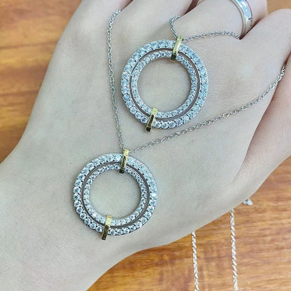 [Lioran]EDGE DIAMOND GOLD SILVER NECKLACE