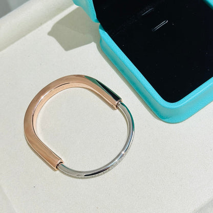 [Lioran]LOCK PINK GOLD SILVER DIAMOND BRACELET