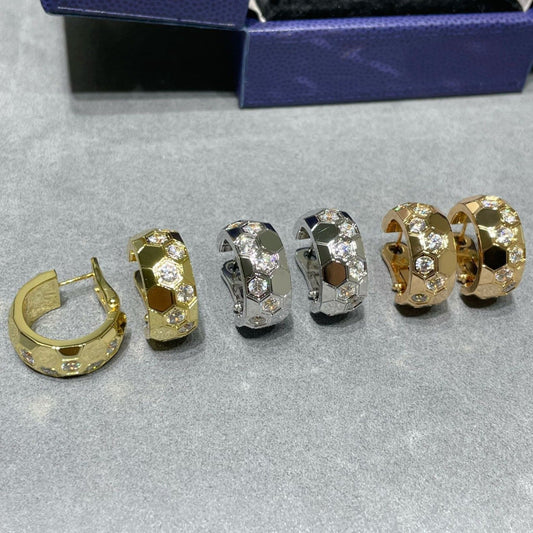 [⭐Lioran]BEE LOVE DIAMOND HOOP EARRINGS