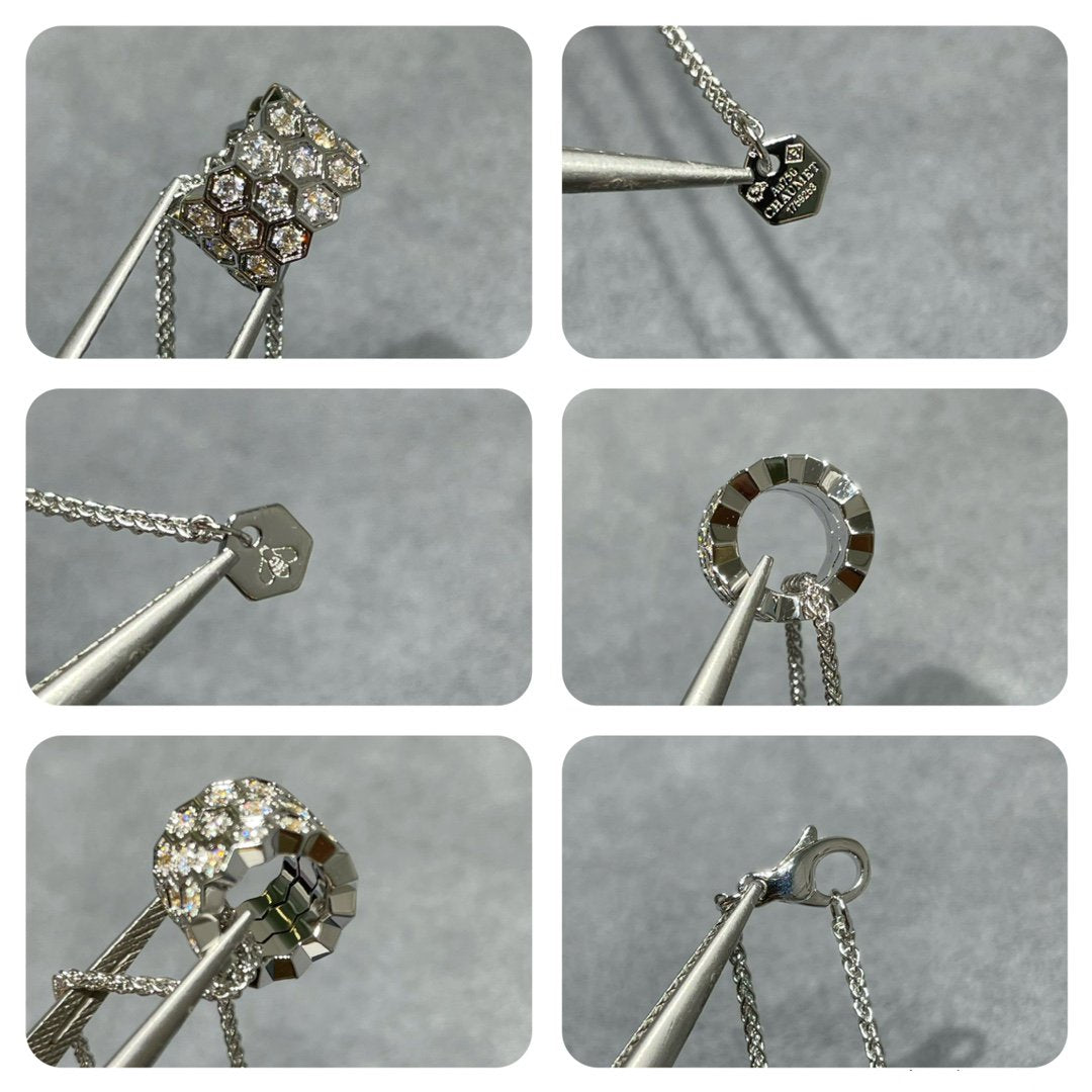 [⭐Lioran]BEE LOVE DIAMOND PAVED 3 ROW NECKLACE