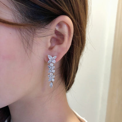 [Lioran]VICTORIA SILVER DIAMOND DROP EARRINGS