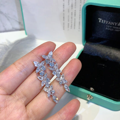 [Lioran]VICTORIA SILVER DIAMOND DROP EARRINGS
