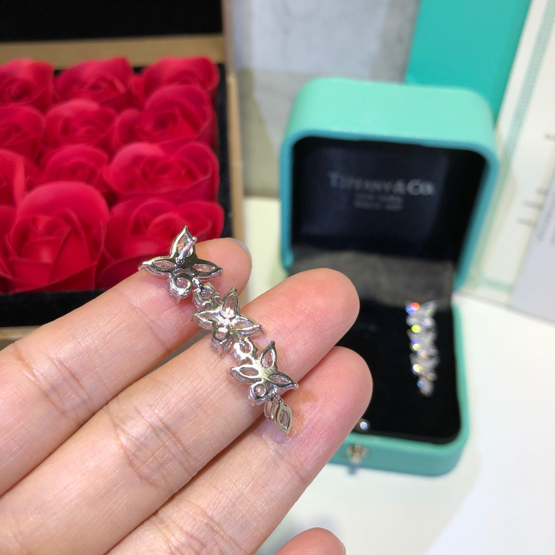 [Lioran]VICTORIA SILVER DIAMOND DROP EARRINGS