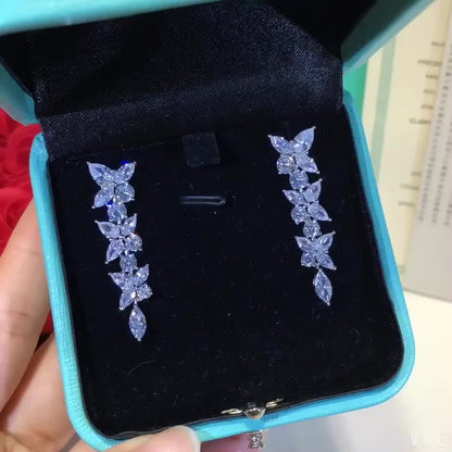[Lioran]VICTORIA SILVER DIAMOND DROP EARRINGS