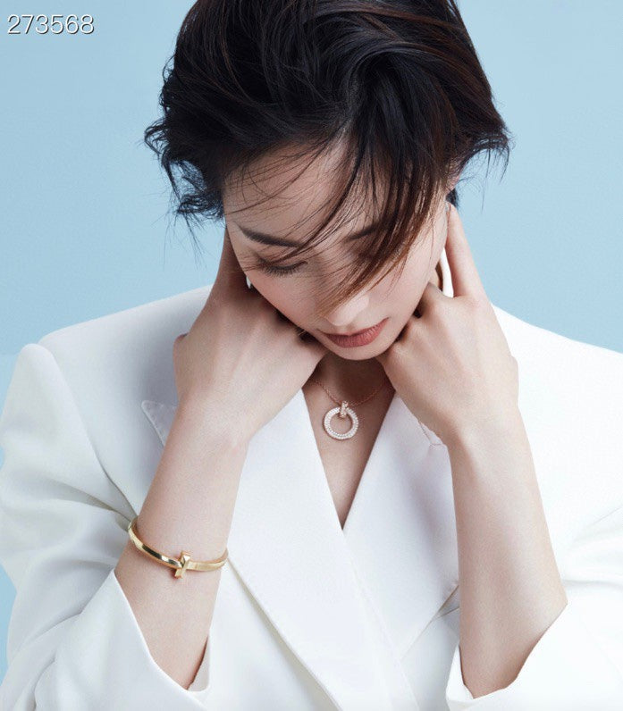 [Lioran]T1 CIRCLE DIAMOND PAVED MEDIUM NECKLACE