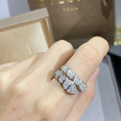 [⭐Lioran]SERPENTI RING SILVER DIAMOND PAVED
