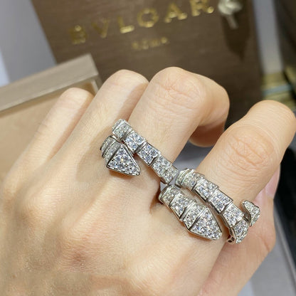 [⭐Lioran]SERPENTI RING SILVER DIAMOND PAVED