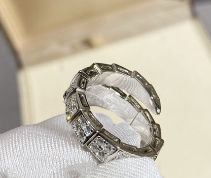 [⭐Lioran]SERPENTI RING SILVER DIAMOND PAVED