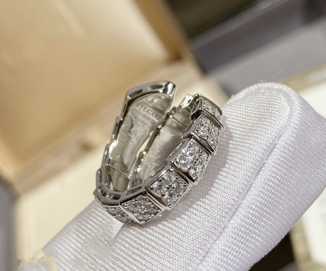 [⭐Lioran]SERPENTI RING SILVER DIAMOND PAVED
