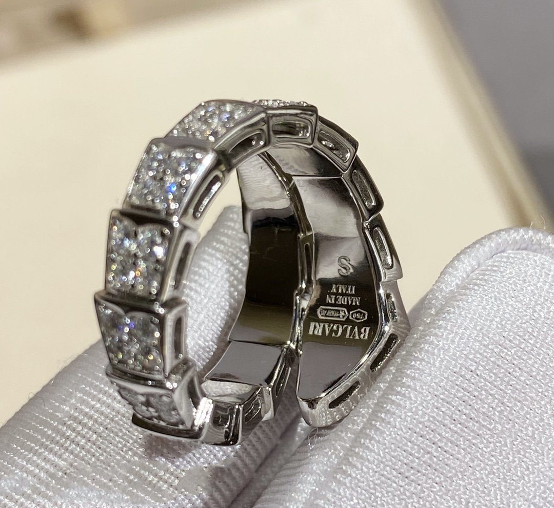 [⭐Lioran]SERPENTI RING SILVER DIAMOND PAVED