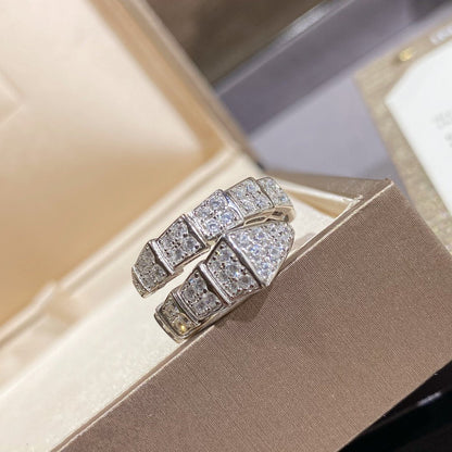 [⭐Lioran]SERPENTI RING SILVER DIAMOND PAVED