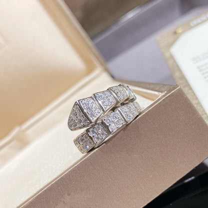 [⭐Lioran]SERPENTI RING SILVER DIAMOND PAVED