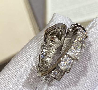 [⭐Lioran]SERPENTI LARGE RING SILVER DIAMOND PAVED