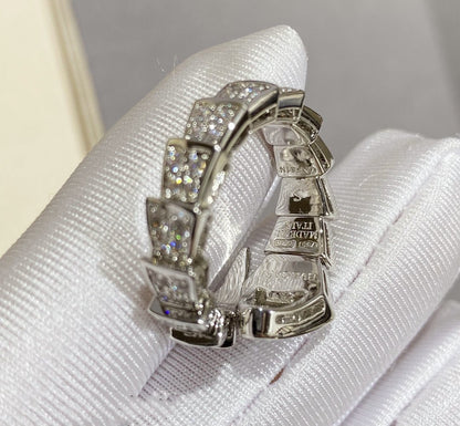 [⭐Lioran]SERPENTI LARGE RING SILVER DIAMOND PAVED