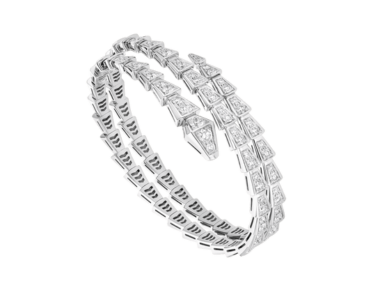 [⭐Lioran]SERPENTI BRACELET SILVER DIAMOND DOUBLE ROW