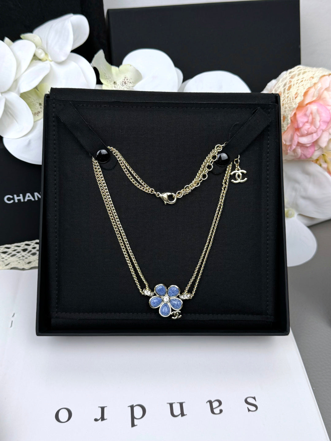 [⭐Lioran]New Blue Floral Double-Layer Necklace