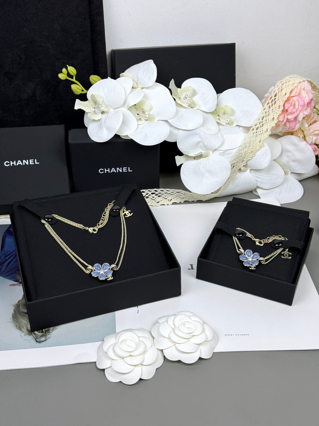 [⭐Lioran]New Blue Floral Double-Layer Necklace