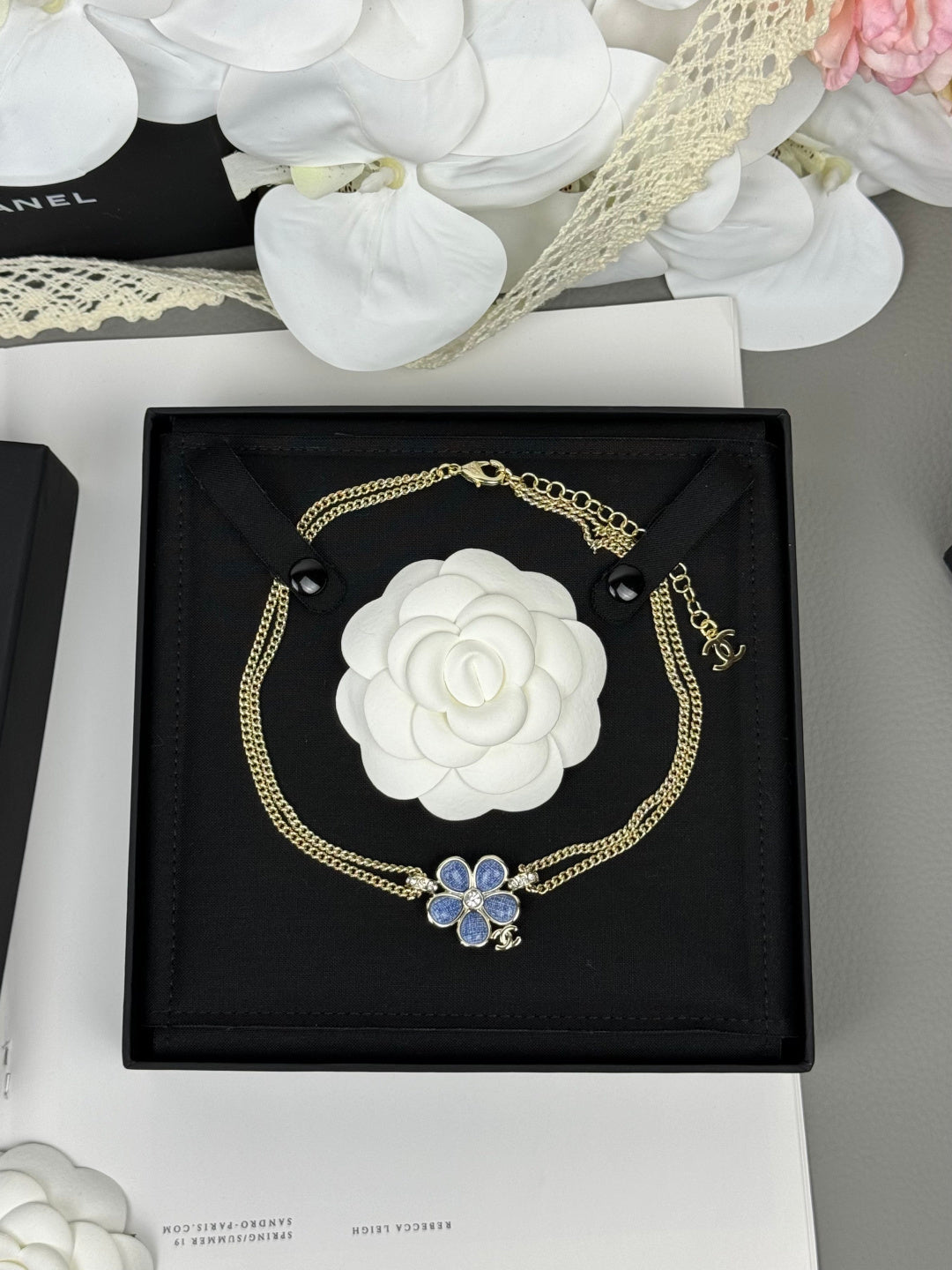 [⭐Lioran]New Blue Floral Double-Layer Necklace
