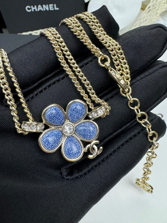 [⭐Lioran]New Blue Floral Double-Layer Necklace