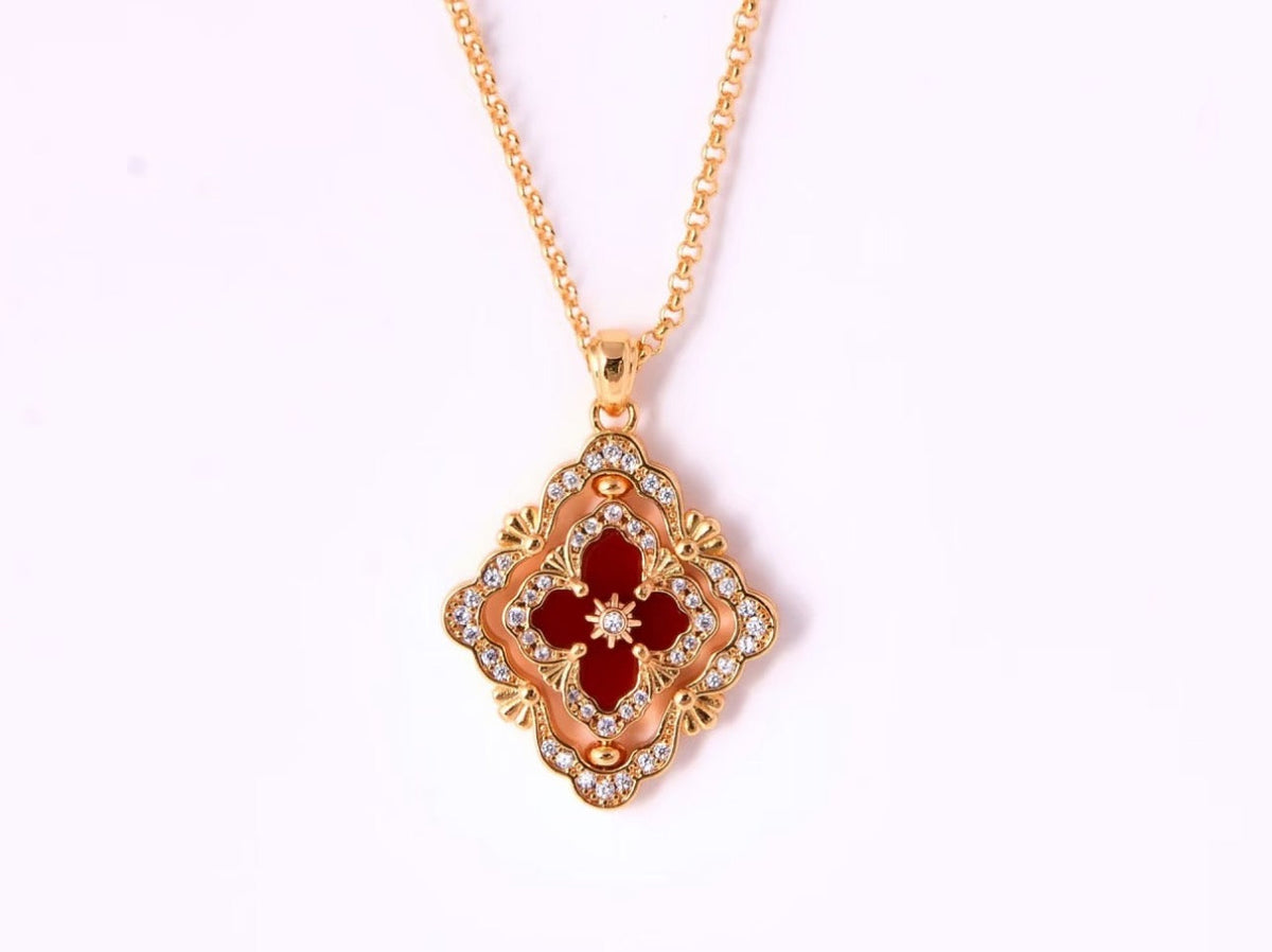 [⭐Lioran] B.C.L ENAMEL ROTATING SINGLE-DIAMOND NECKLACE（Various colors）