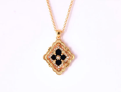 [⭐Lioran] B.C.L ENAMEL ROTATING SINGLE-DIAMOND NECKLACE（Various colors）