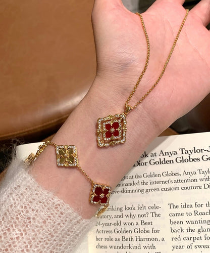 [⭐Lioran] B.C.L ENAMEL ROTATING SINGLE-DIAMOND NECKLACE（Various colors）