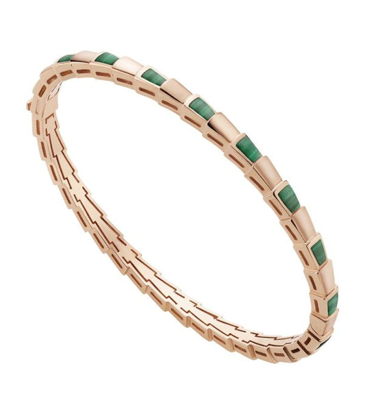[⭐Lioran]SERPENTI BRACELET PINK GOLD MALACHITE
