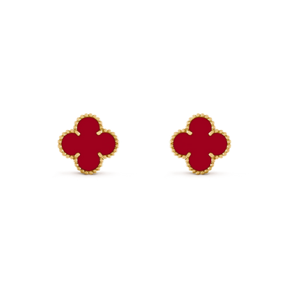 [⭐Lioran]CLOVER MEDIUM 1 MOTIFS CARNELIAN  EARRINGS