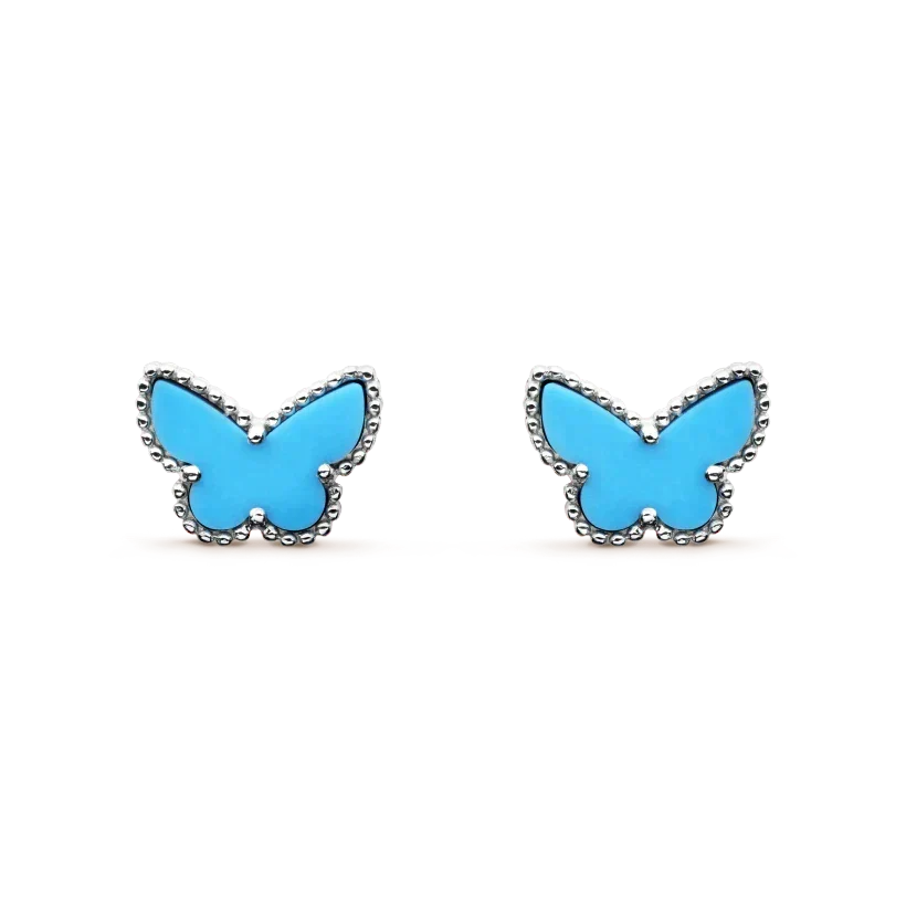 [⭐Lioran]BUTTERFLY TURQUOISE EARRINGS SILVER