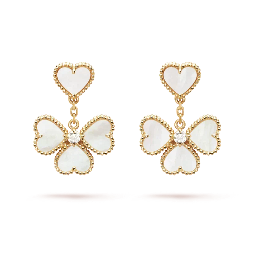 [⭐Lioran]CLOVER SWEET WHITE MOP EARRINGS