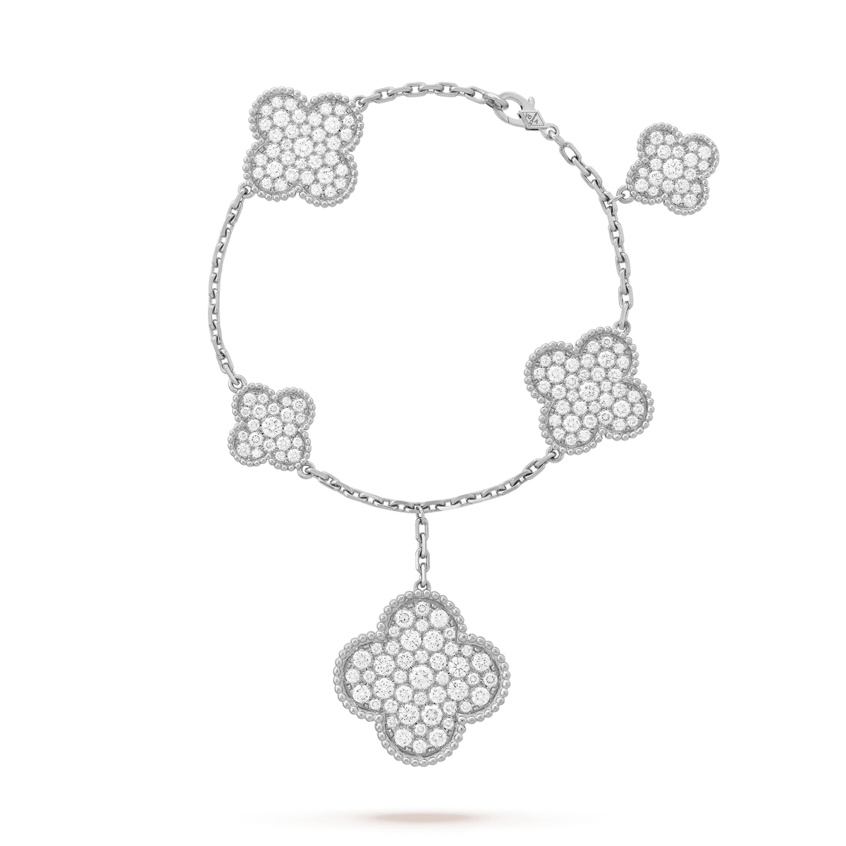 [⭐Lioran]CLOVER 6 MOTIFS SILVER DIAMOND BRACELET