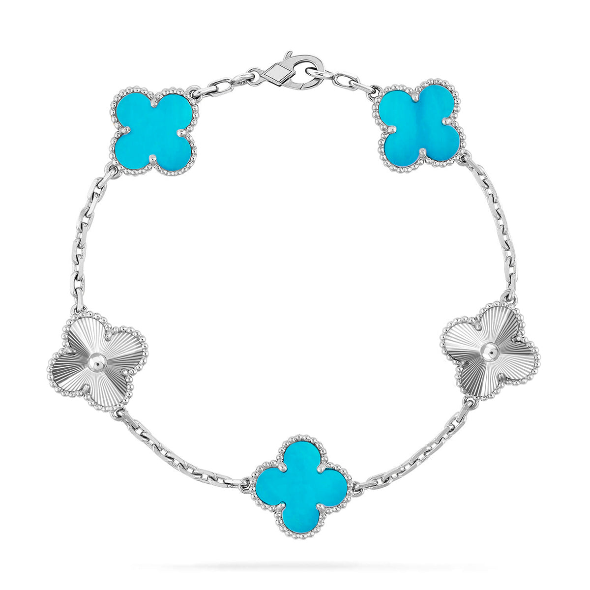 [⭐Lioran] CLOVER 5 MOTIF TURQUOISE BRACELET COLLECTION