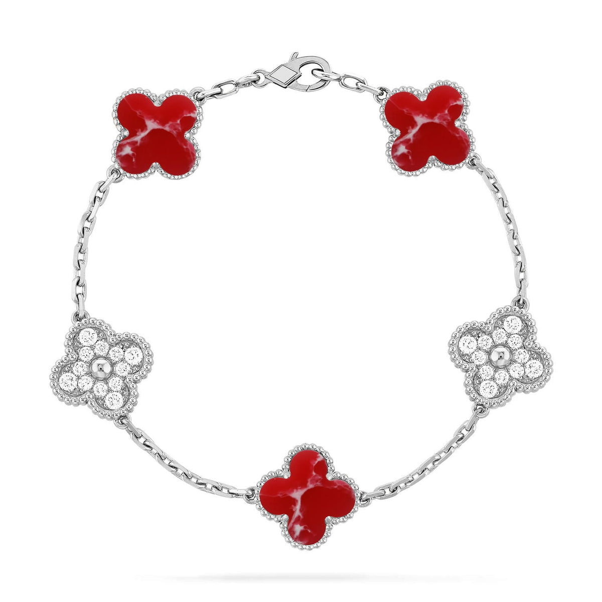 [⭐Lioran]CLOVER 5 MOTIF RED PATTERN BRACELET COLLECTION