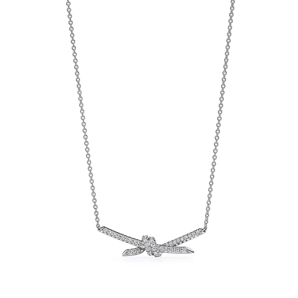 [Lioran]KNOT PENDANT SILVER DIAMOND NECKLACE