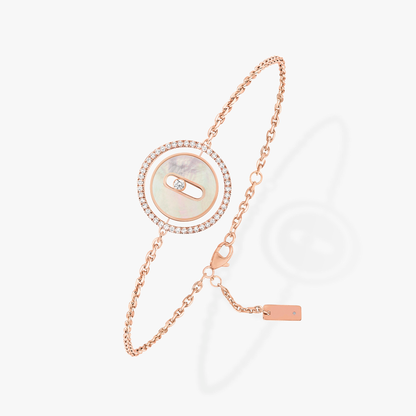[⭐Lioran]Demo MOVE WHITE MOTHER OF PEARL PINK GOLD DIAMOND BRACELET