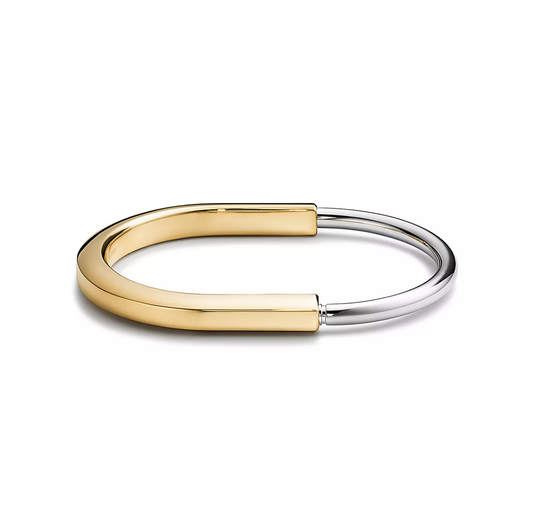 [Lioran]LOCK BRACELET YELLOW AND WHITE GOLD