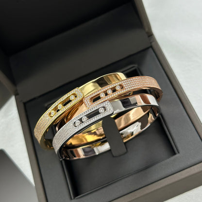 [⭐Lioran]Move Noa Rose Gold Pavé Diamond Bangle Bracelet