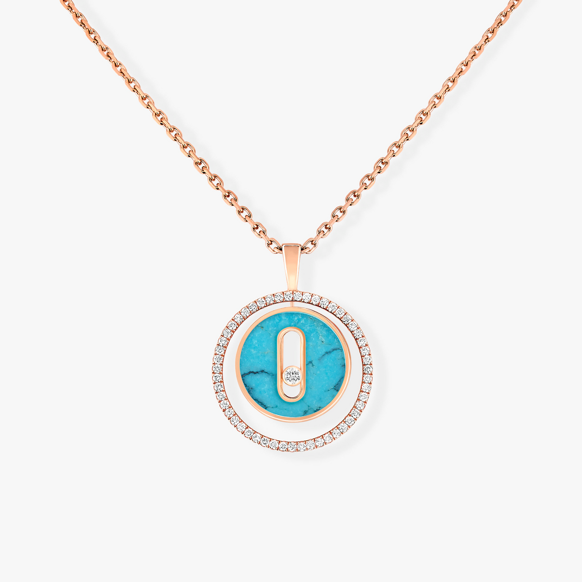 [⭐Lioran]Demo MOVE 1 DIAMOND TURQUOISE PINK GOLD DIAMOND NECKLACE