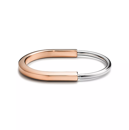 [Lioran]LOCK BRACELET ROSE AND WHITE GOLD