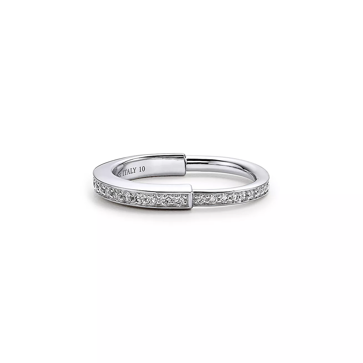 [Lioran]LOCK RING SILVER DIAMOND PAVED