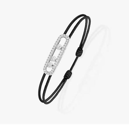 [⭐Lioran]Messika Care(s) pink cord pavé bracelet