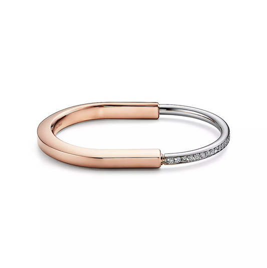 [Lioran]LOCK BRACELET ROSE AND WHITE GOLD DIAMOND