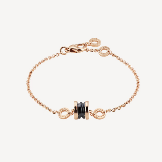[⭐Lioran]ZERO 1 SOFT PINK GOLD AND BLACK CERAMIC BRACELET