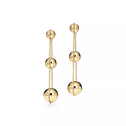 [Lioran]TRIPLE DROP GOLD EARRINGS