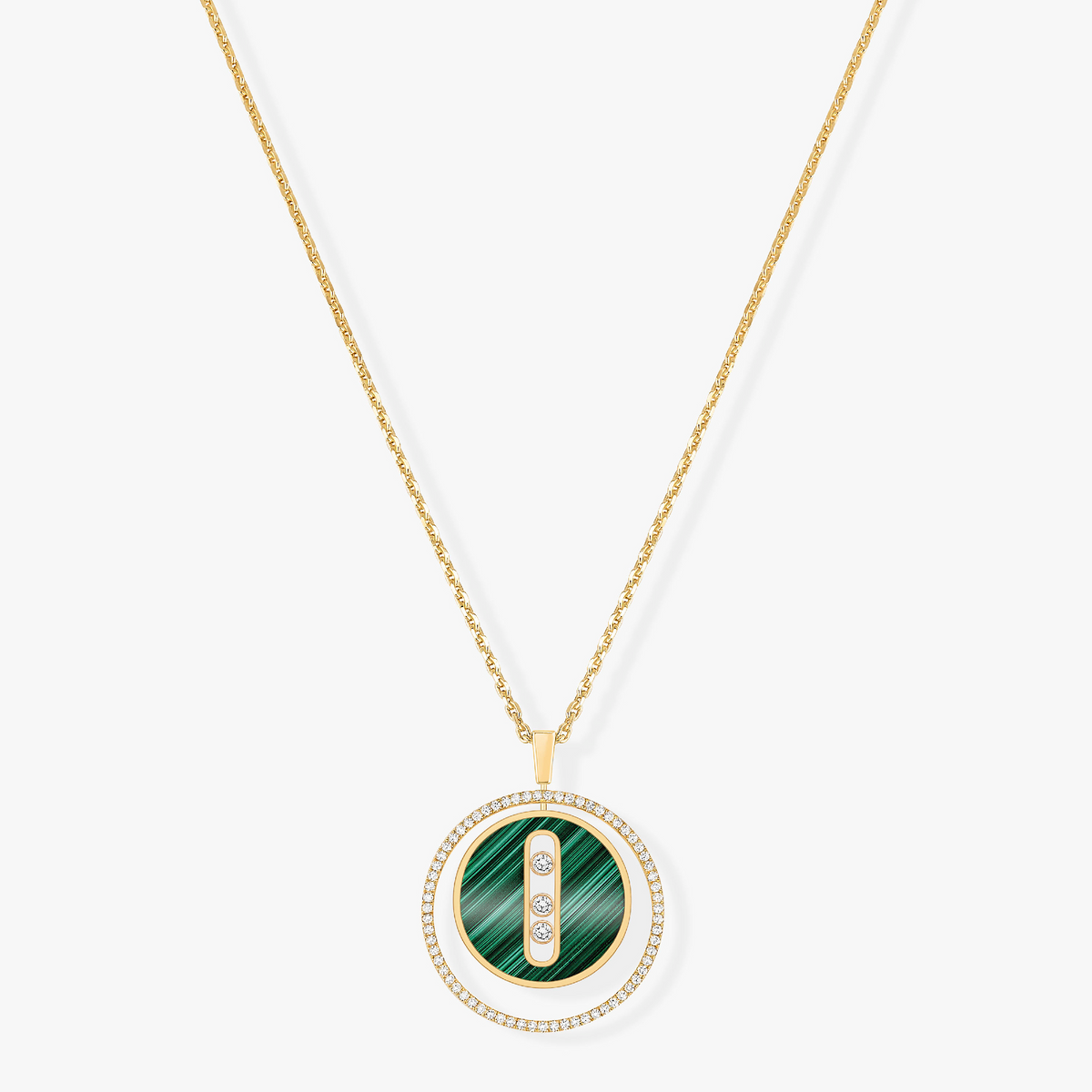 [⭐Lioran]Demo MOVE 3 DIAMOND MALACHITE GOLD DIAMOND NECKLACE