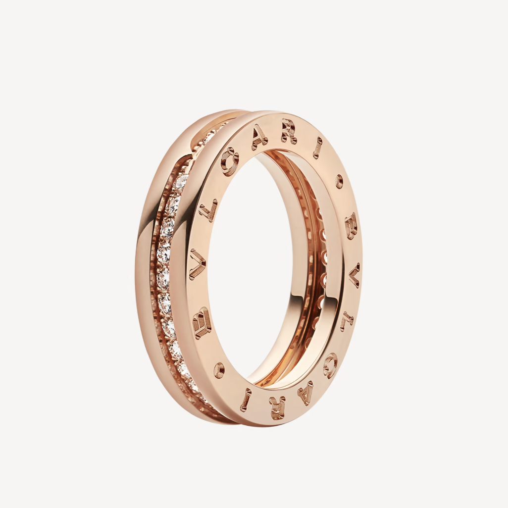 [⭐Lioran]ZERO 1 ONE-BAND PAVED DIAMONDS ON THE SPIRAL RING