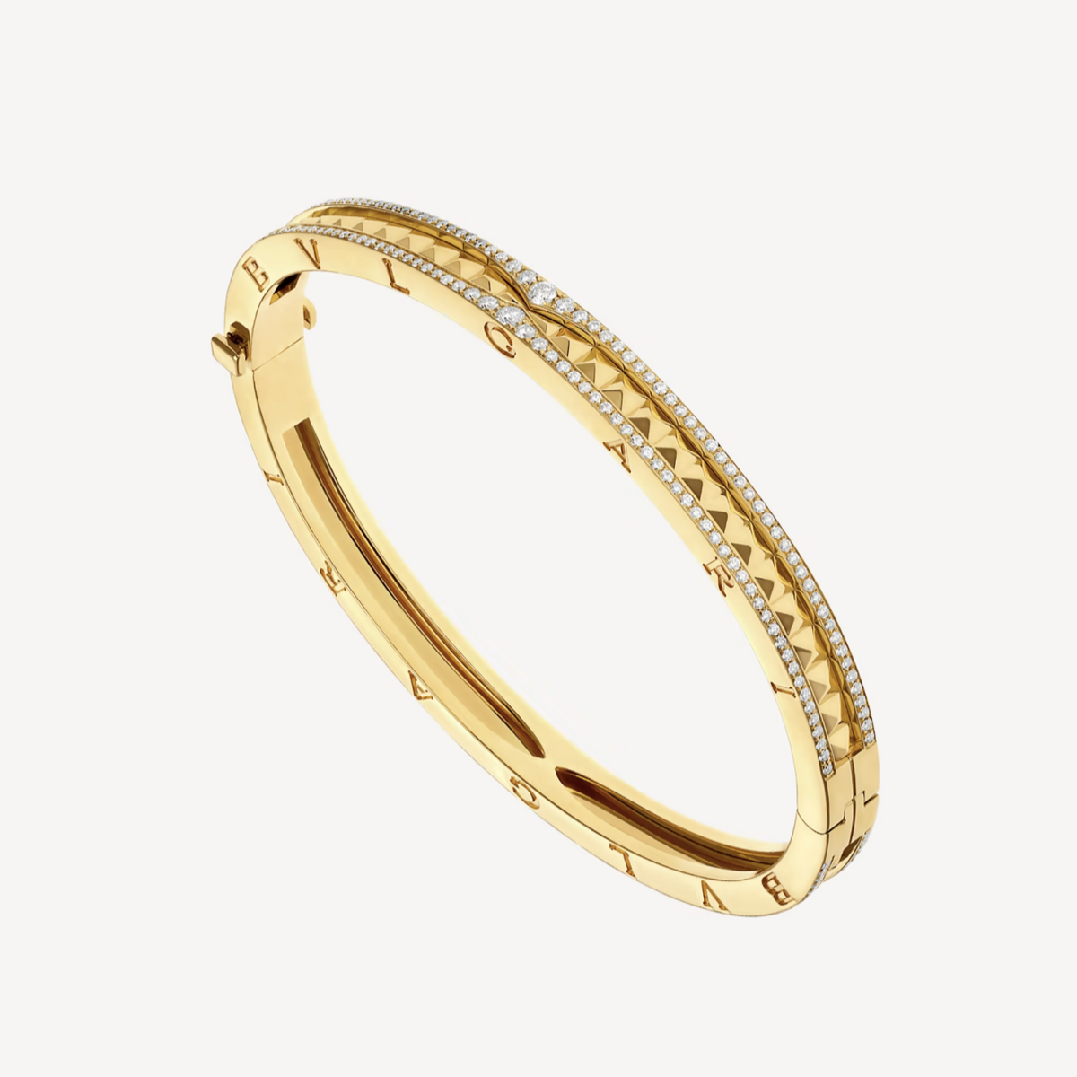 [⭐Lioran]ZERO 1 SPIRAL AND PAVED DIAMOND GOLD BRACELET
