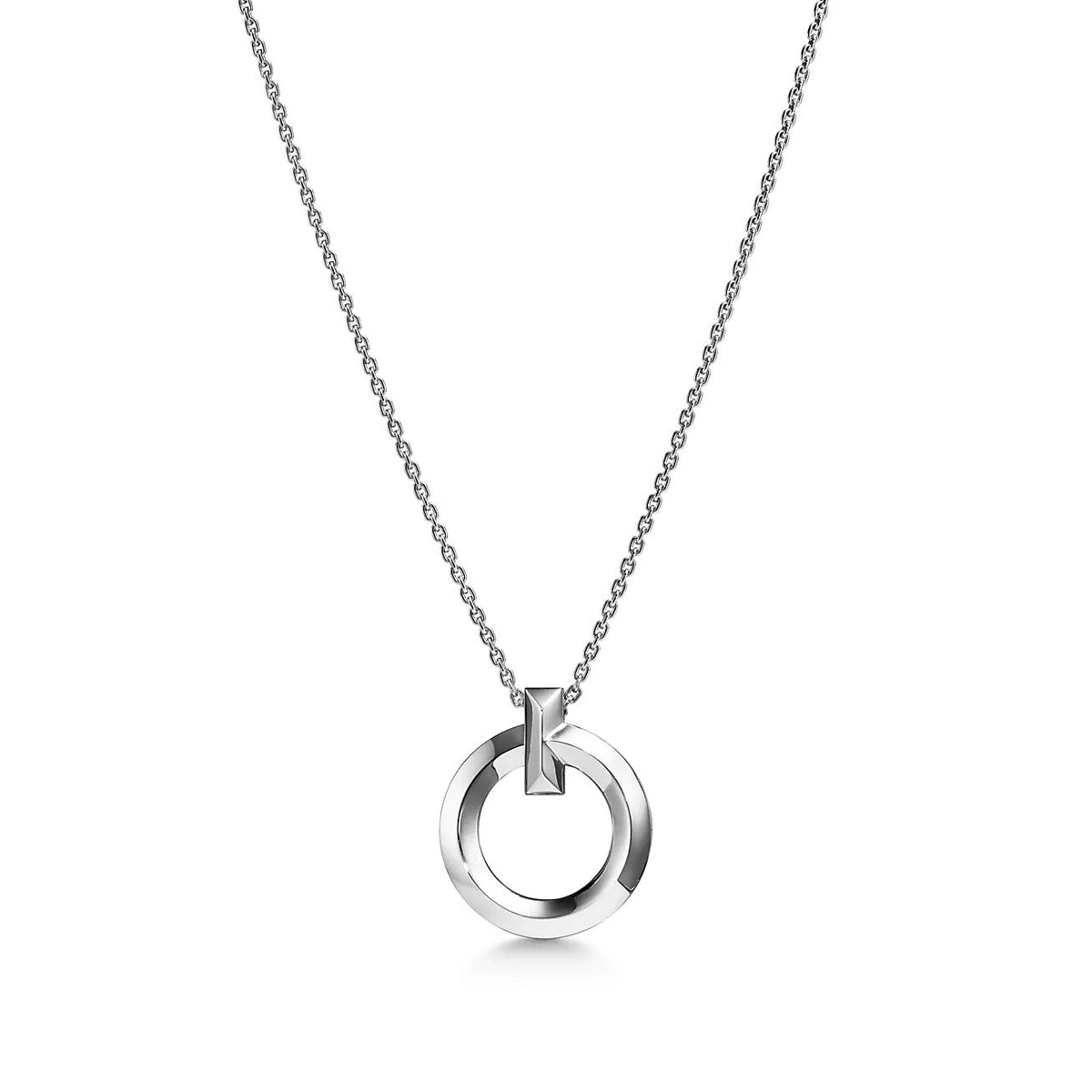 [Lioran]T CIRCLE PENDENT SILVER NECKLACE